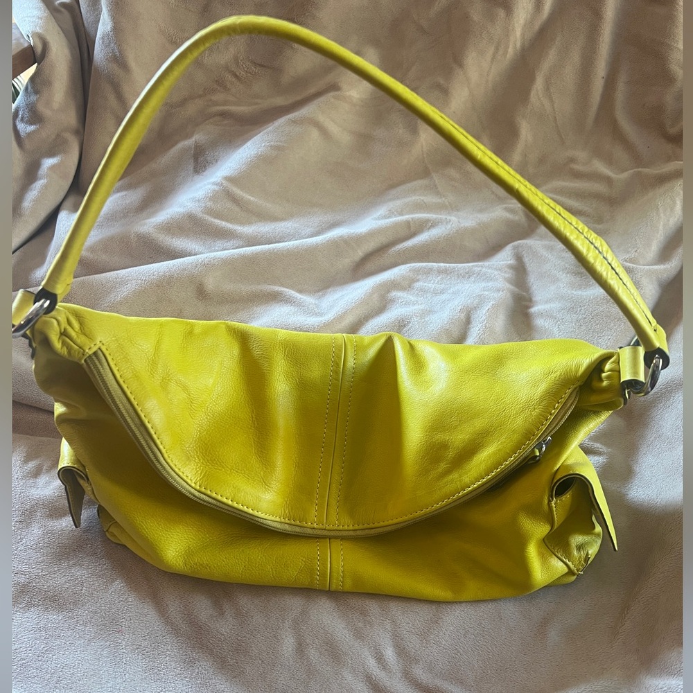 Lodis Yellow Leather Shoulder Bag